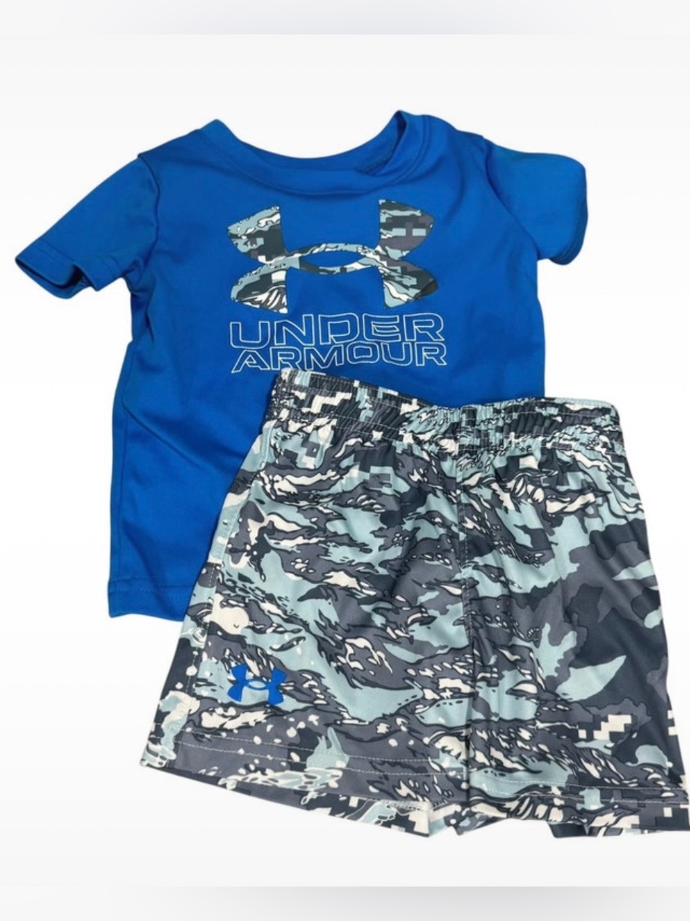 Under Armour Blue Camo Athletic Top and Bottom Set 12M